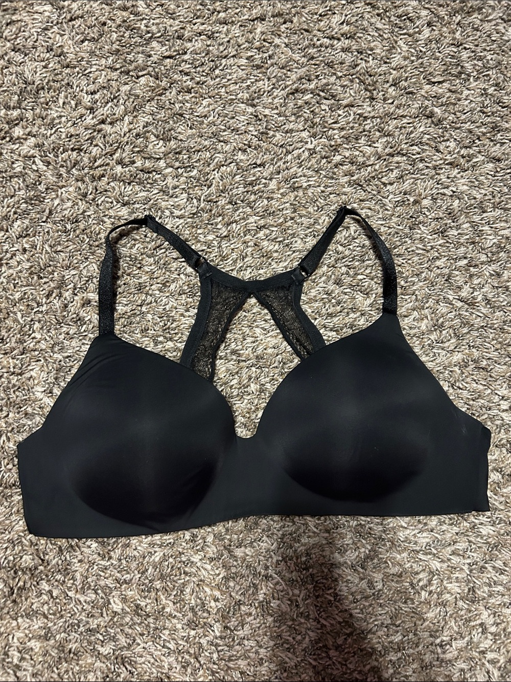 Victoria's Secret Black Lace Racerback T-Shirt Bra